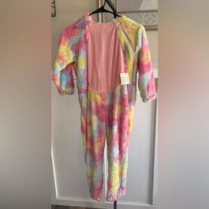Hyde & EEK  Unicorn Costume 4T 5T Pastel Plush Hooded Jumpsuit NWT